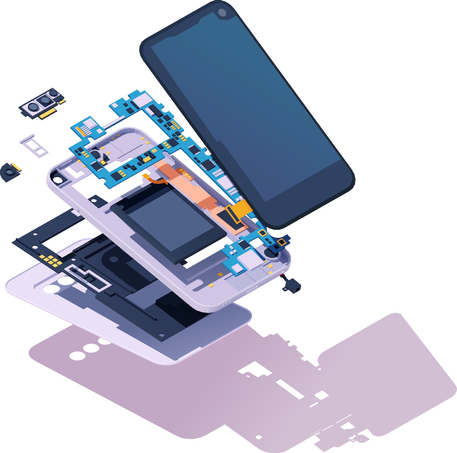 Disassembled Phone Parts